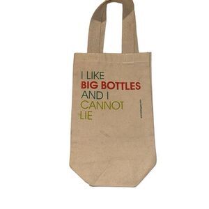 *NEW*  Eco Bags Cream Canvas Graphic Print Double Strap Reusable Tote/Wine Bag